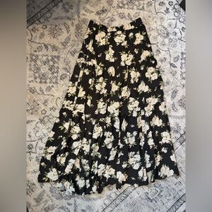 American Eagle Floral Black Maxi Skirt